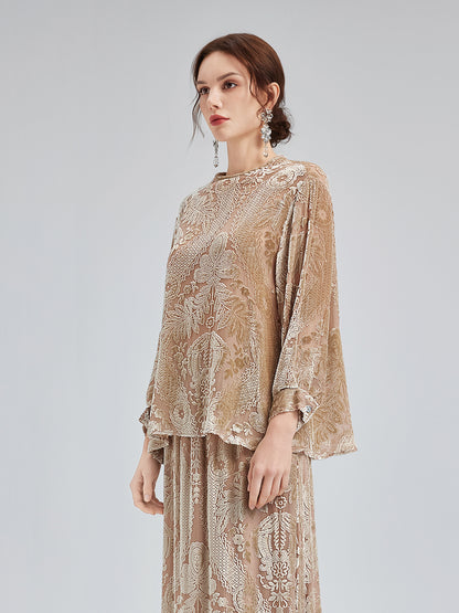 Mulberry Silk Burnout Velvet Top