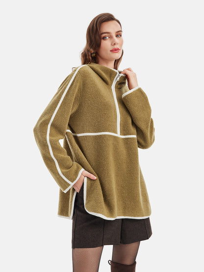 Italian Cashmere Colorblock Hoodie