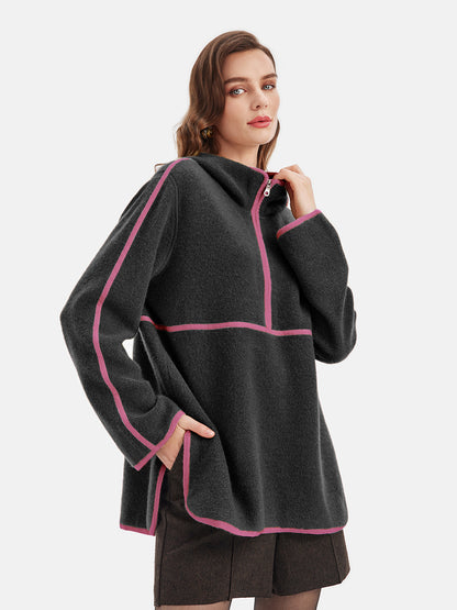 Italian Cashmere Colorblock Hoodie