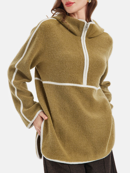 Italian Cashmere Colorblock Hoodie