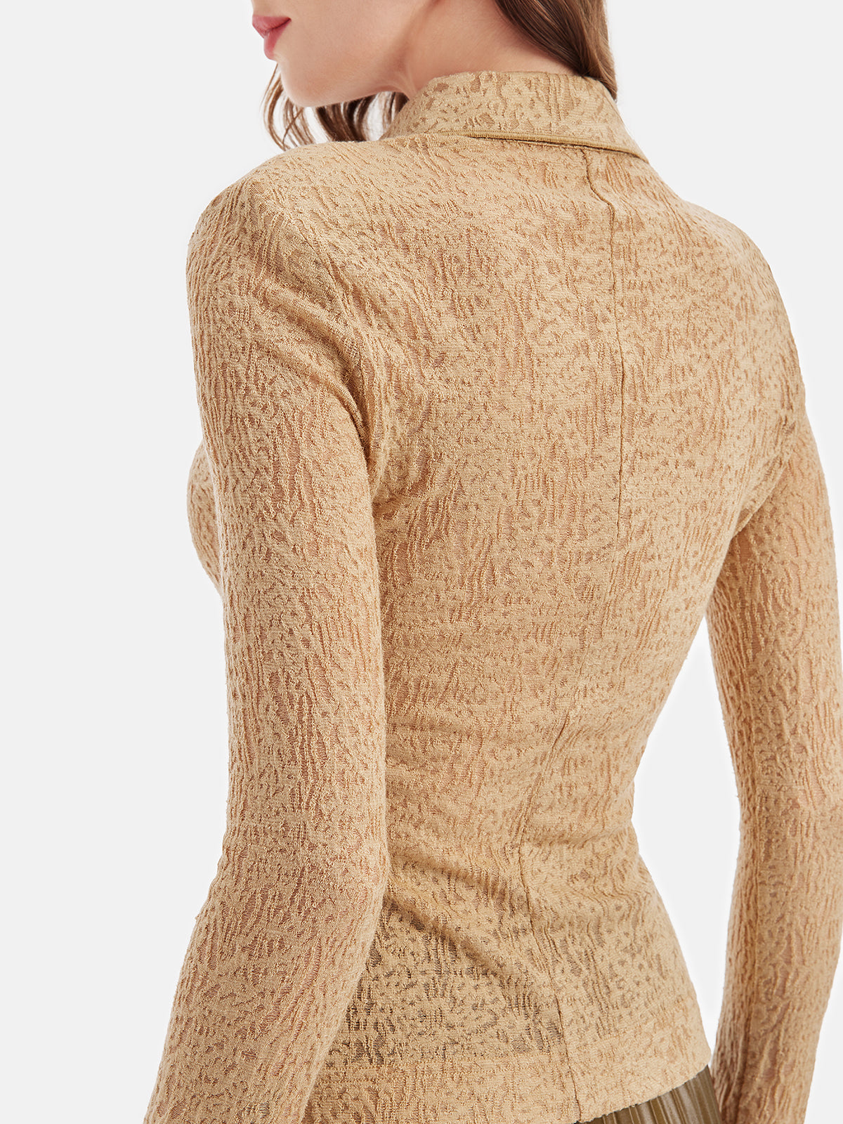 Quiet Luxury Lapel Hollow Knit Top