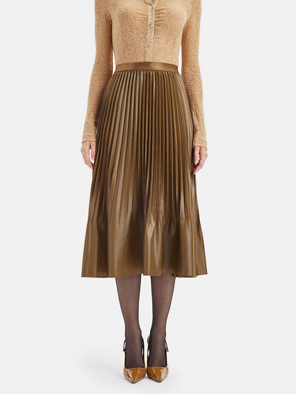 Heavy-Duty Elastic High-Waisted Pleated Skirt