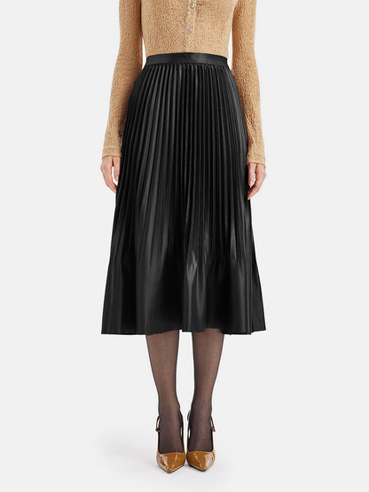 Heavy-Duty Elastic High-Waisted Pleated Skirt