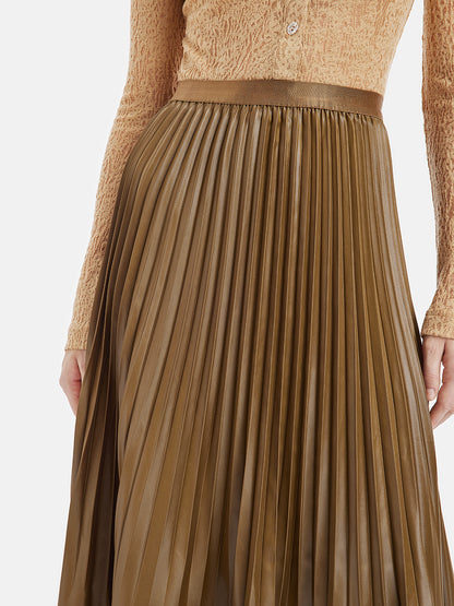 Heavy-Duty Elastic High-Waisted Pleated Skirt