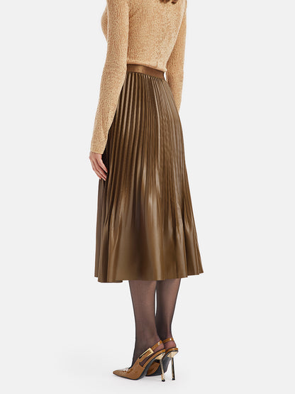 Heavy-Duty Elastic High-Waisted Pleated Skirt