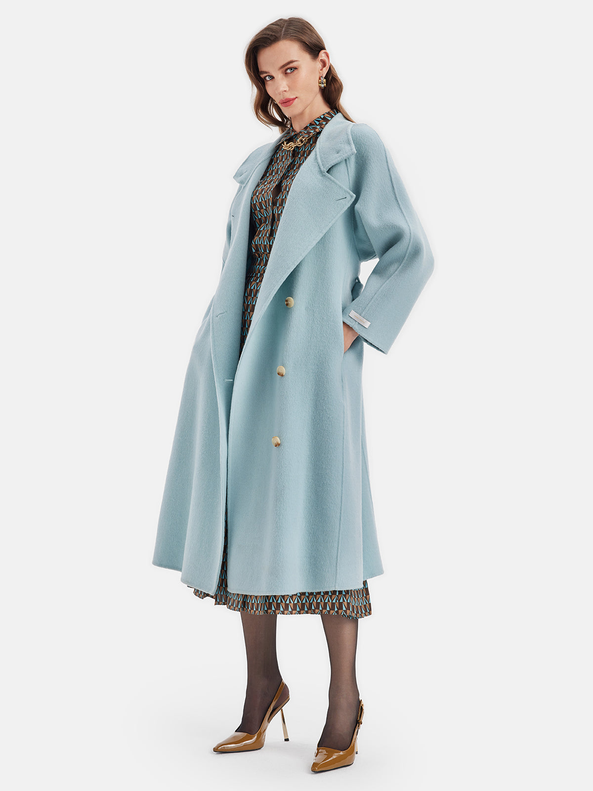 Double-Faced Wool Stand Collar Coat