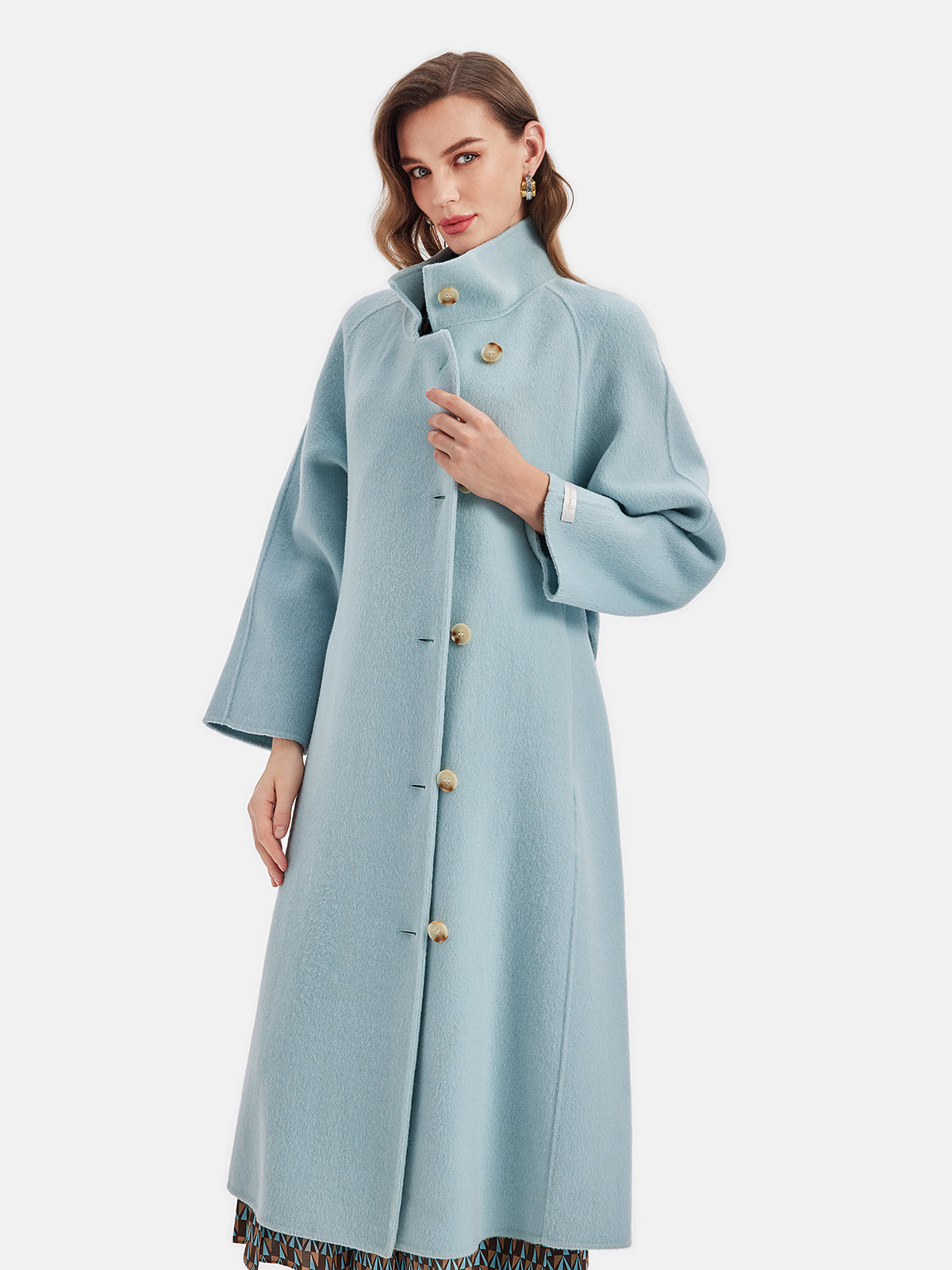 Double-Faced Wool Stand Collar Coat