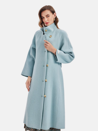 Double-Faced Wool Stand Collar Coat