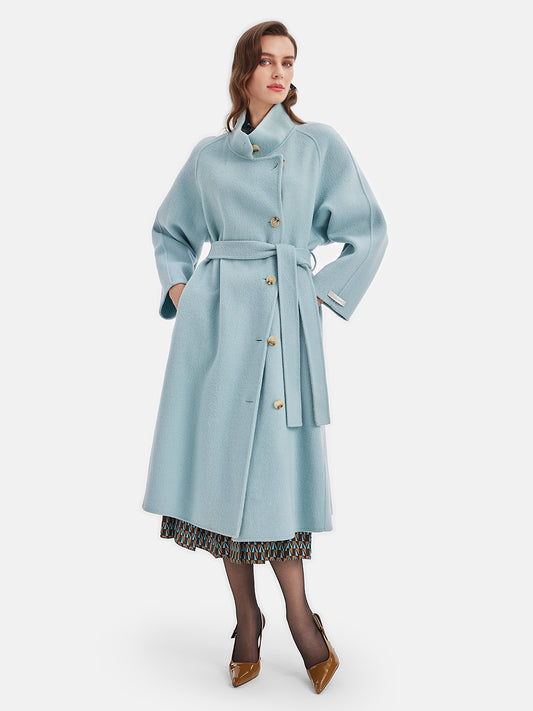 Double-Faced Wool Stand Collar Coat