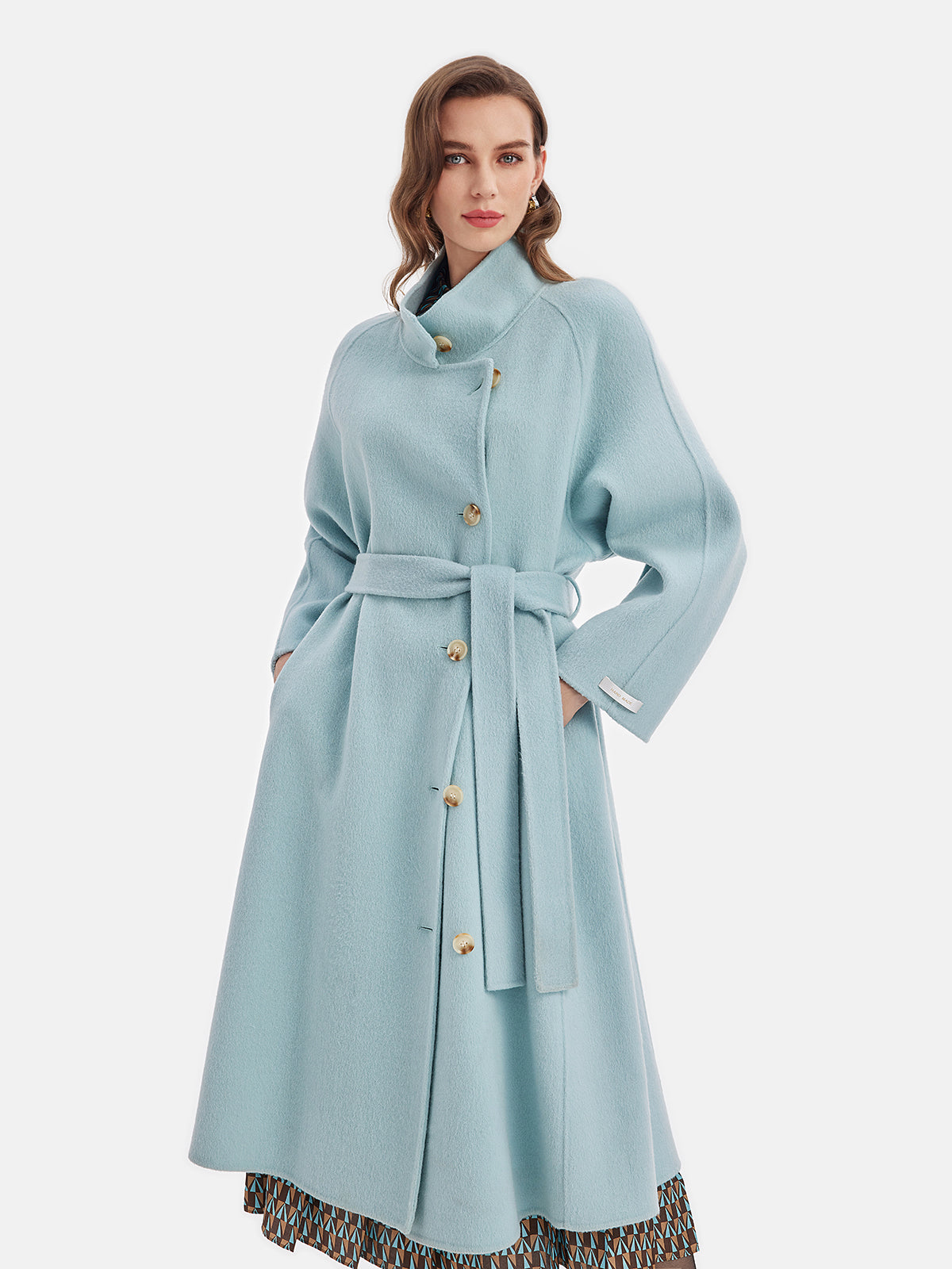 Double-Faced Wool Stand Collar Coat