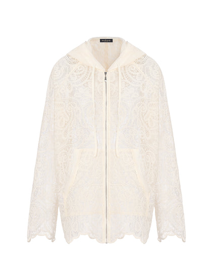 Lace Hooded Elegant Jacket
