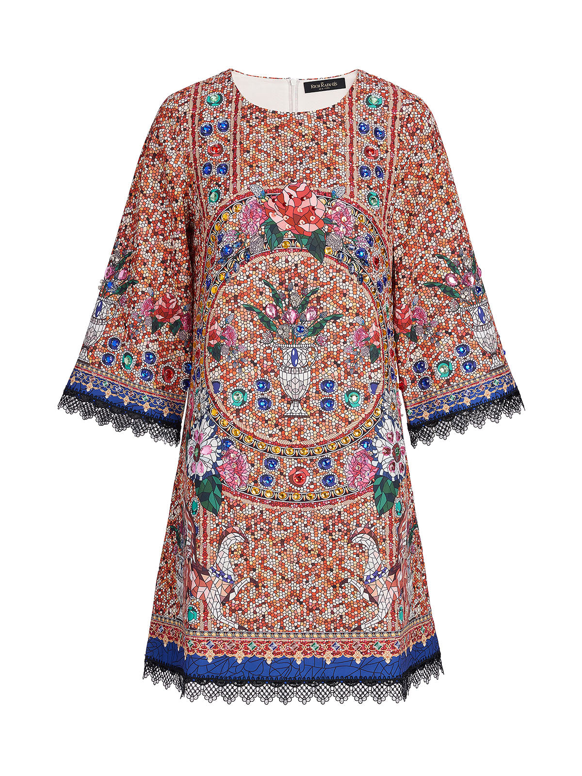 Hand-Sewn Bead Vintage Pattern Dress