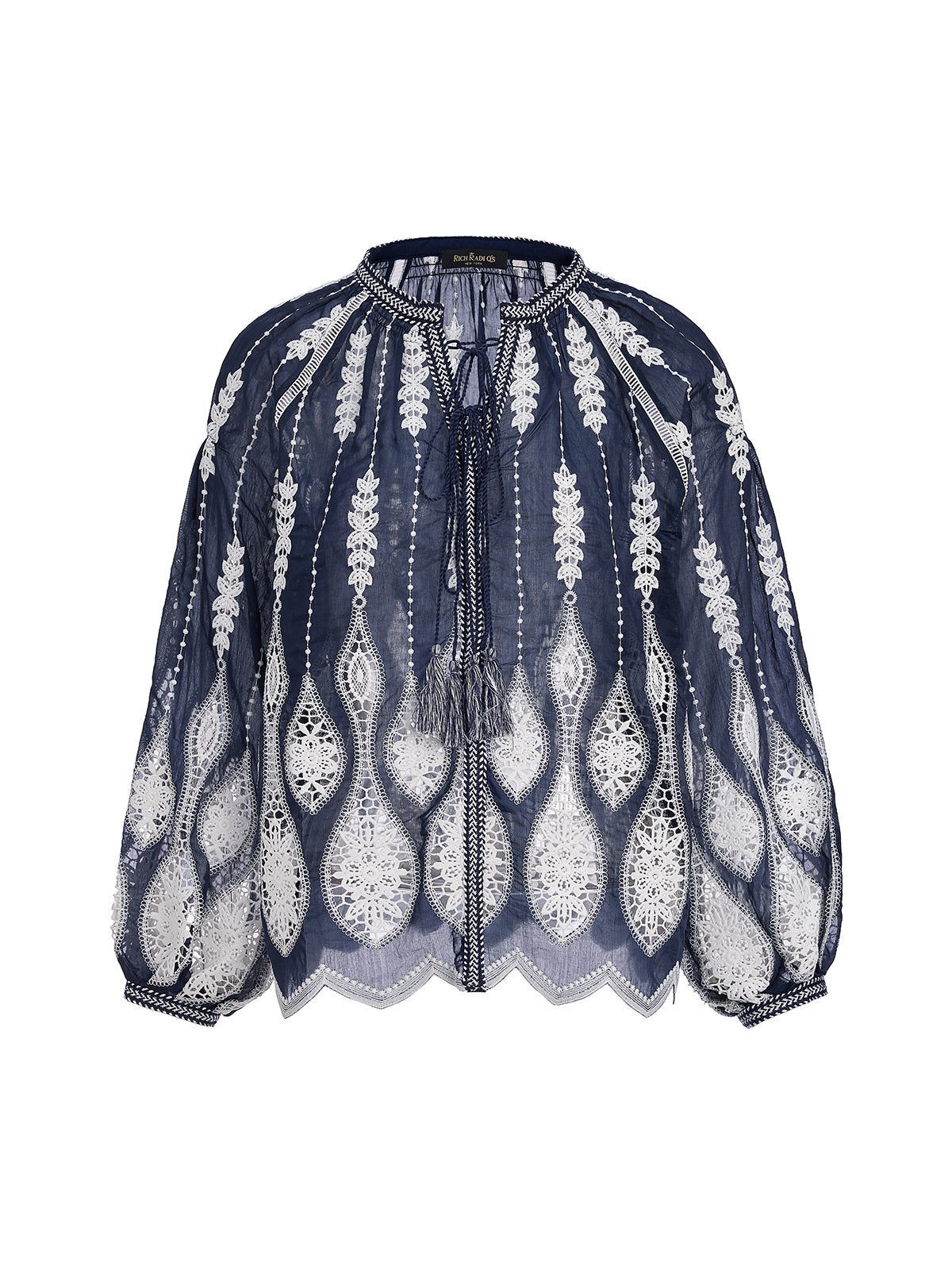 Intricate Fringe Embroidered Cutout Top