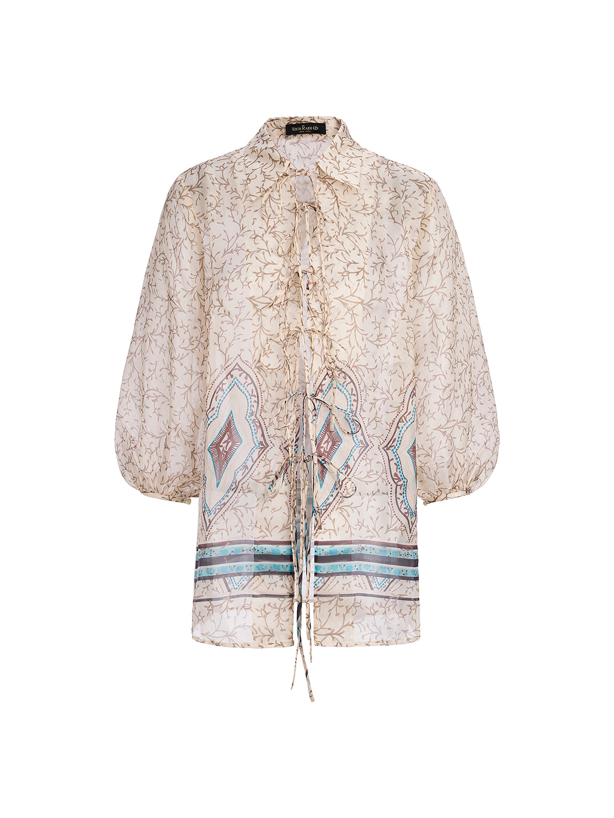 Tie-Front Vintage Floral Top