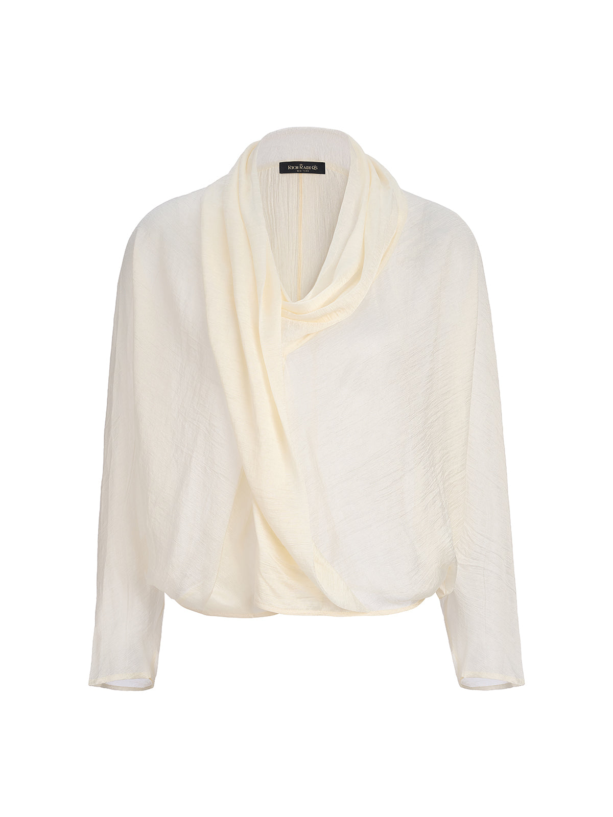 Asymmetric Cowl Neck Acetate Top
