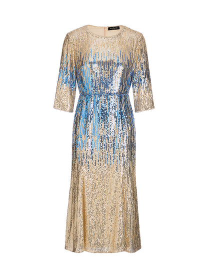 Soft Ombre Stretch Sequin Dress