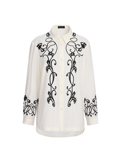 Linen Embroidered Relaxed Shirt