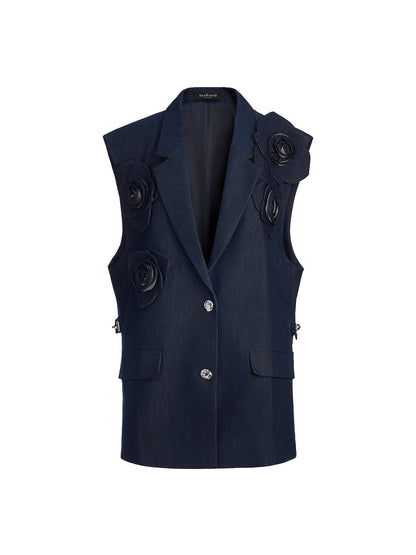 Handcrafted 3D Floral Versatile Vest