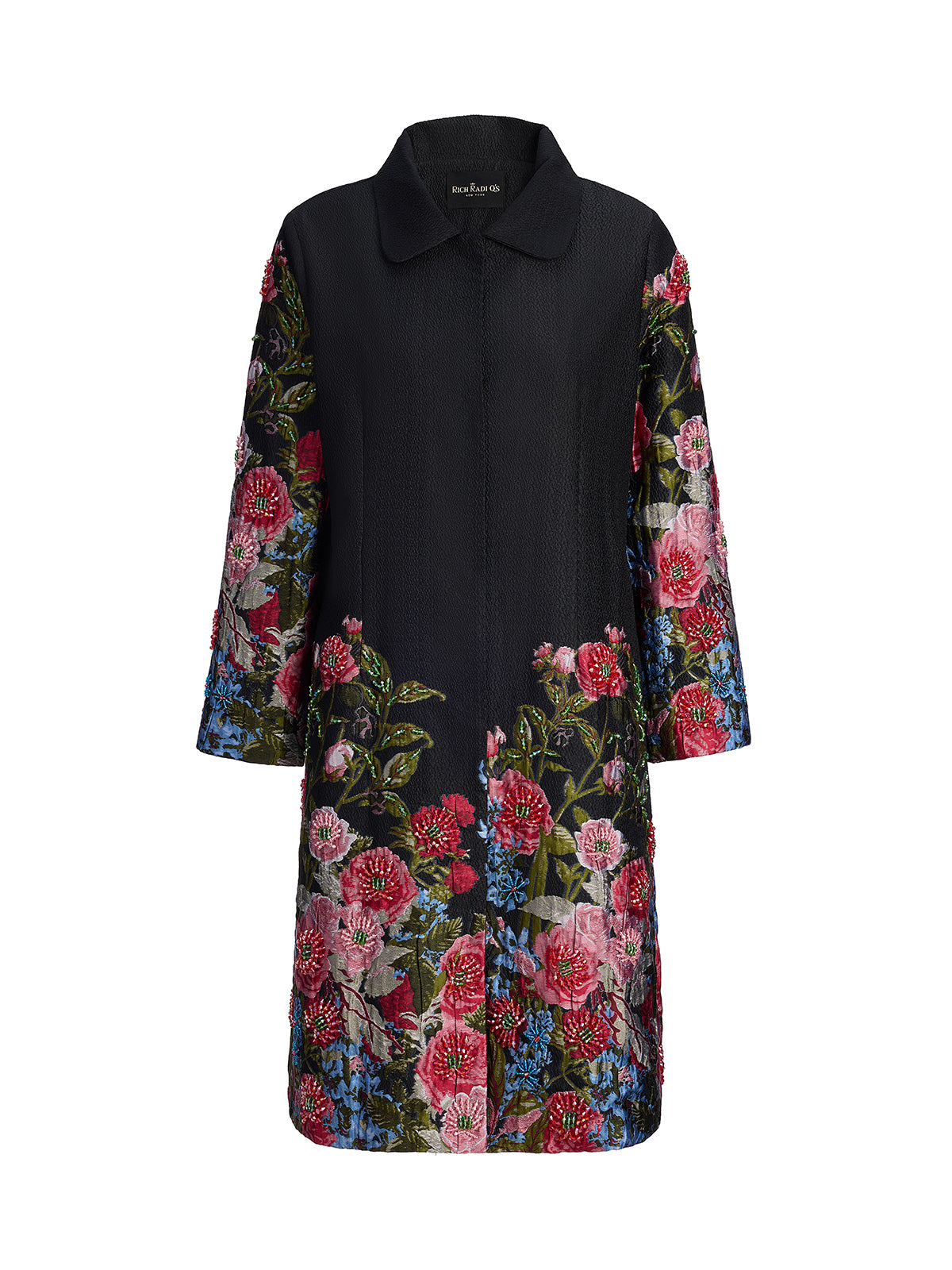 Hand-Beaded 3D Floral Versatility Jacket