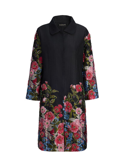 Hand-Beaded 3D Floral Versatility Jacket