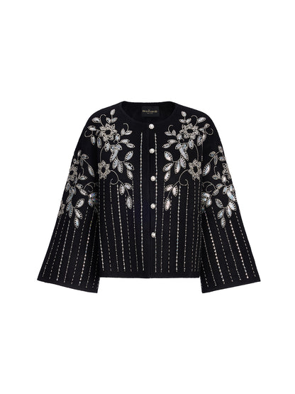 100% Wool Sequin-Embroidered Jacket