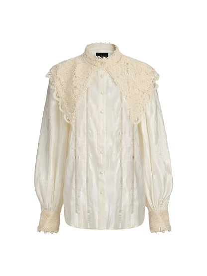 Silk-Linen Jacquard Multi-Wear Blouse