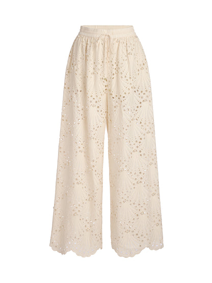 100% Cotton Burnout Pearl Elasticated Waist Trousers
