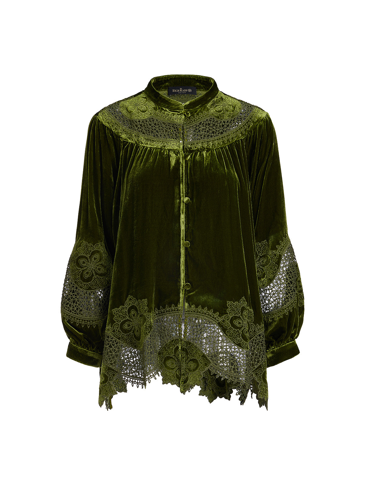 H-line Cutout Silk Velvet Top