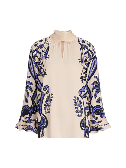 Stretch Silk Printed Substantial Blouse