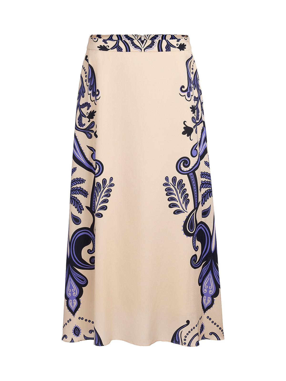 Stretch Silk Printed Substantial Skirt