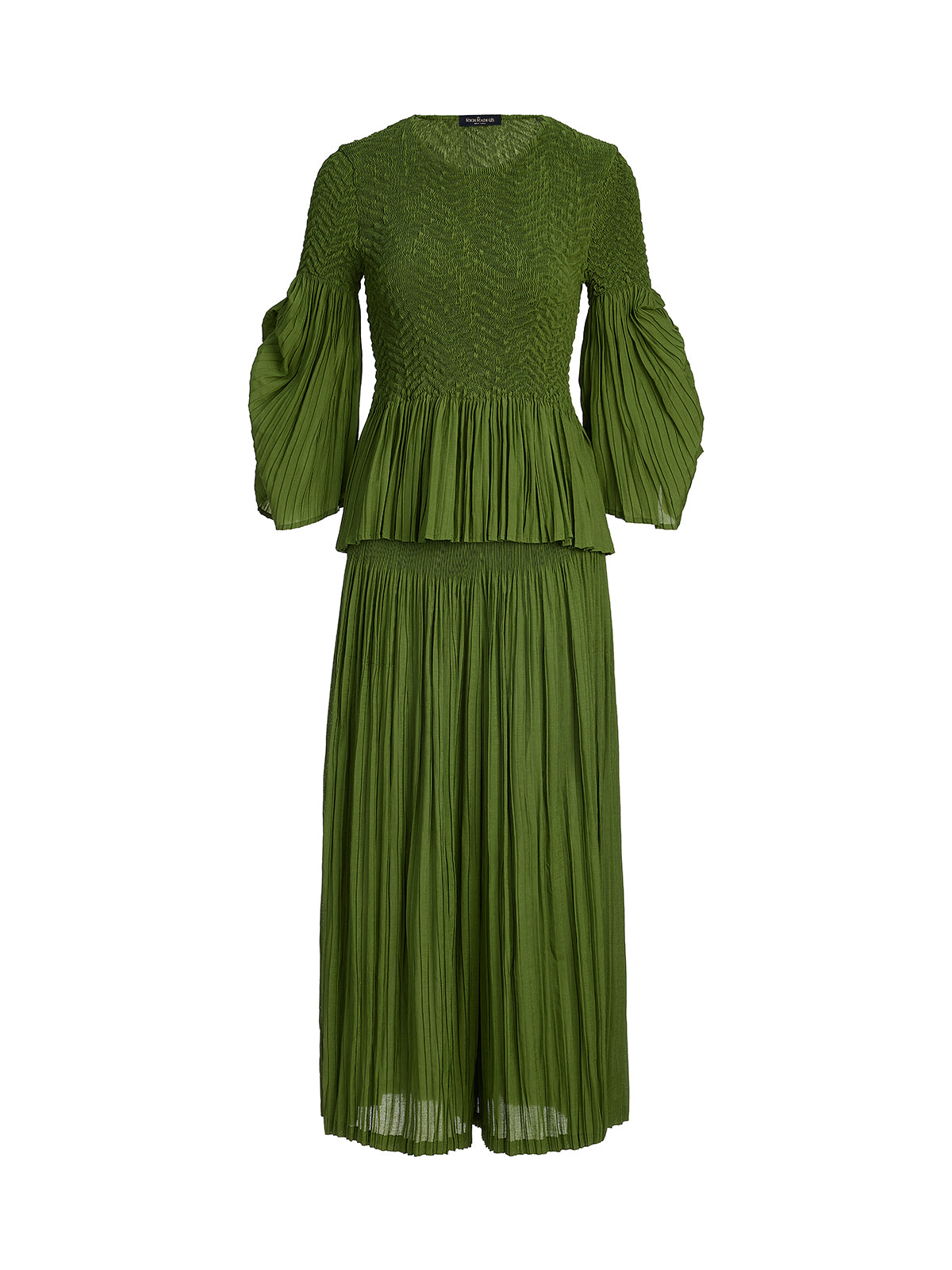 Pleated Fuzzy-Trim Mermaid Stretch Set