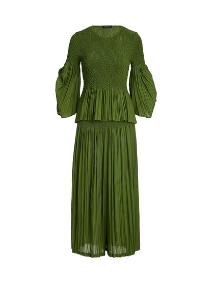 Pleated Fuzzy-Trim Mermaid Stretch Set