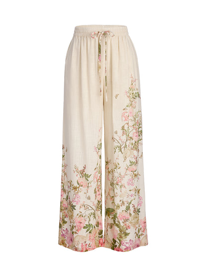 Cotton-Linen Printed Breathable Pants