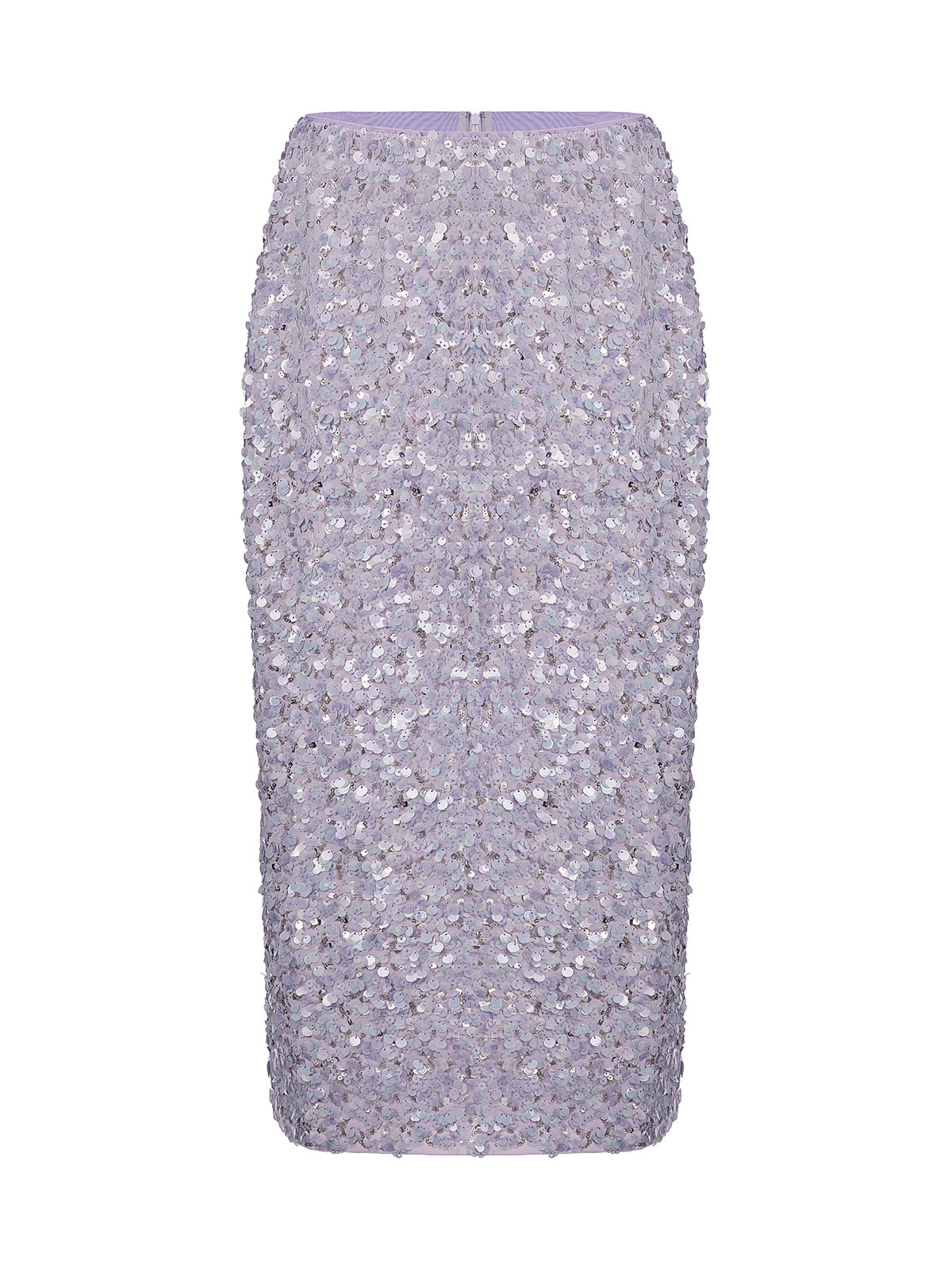 Lavender Sequin Straight-Cut Skirt