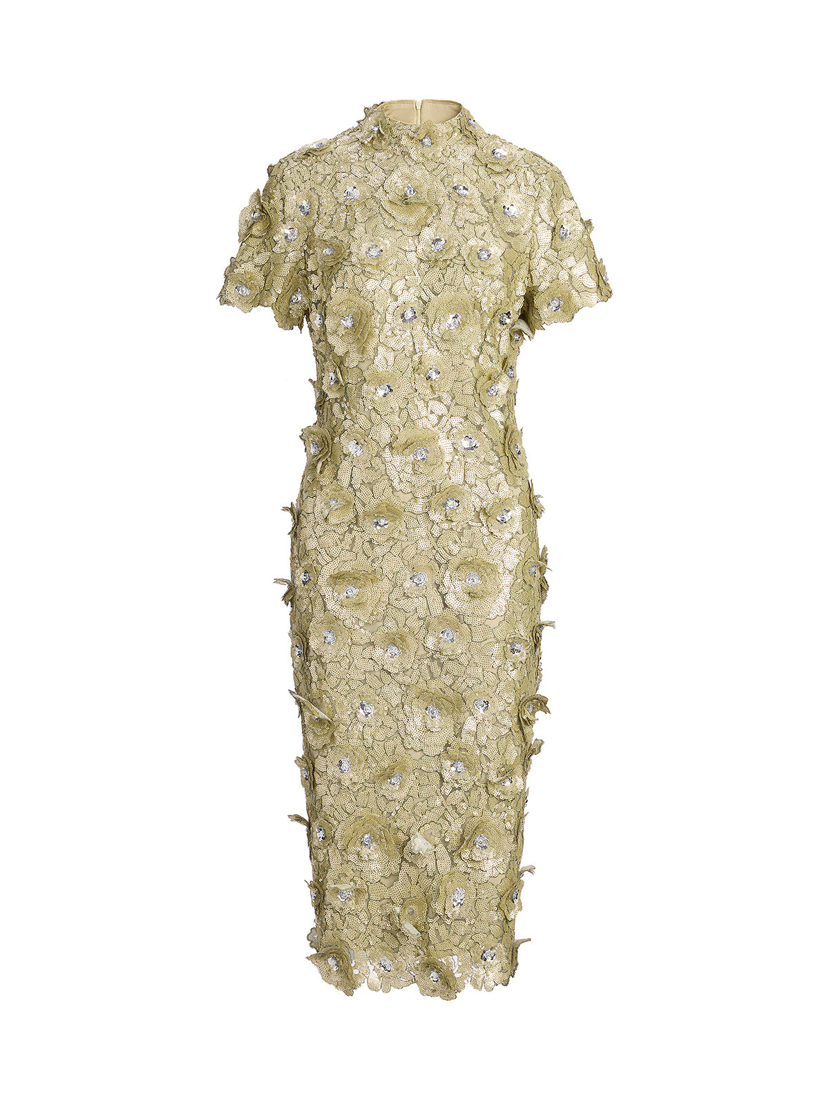 Allover Sequin Embroidered Floral Dress