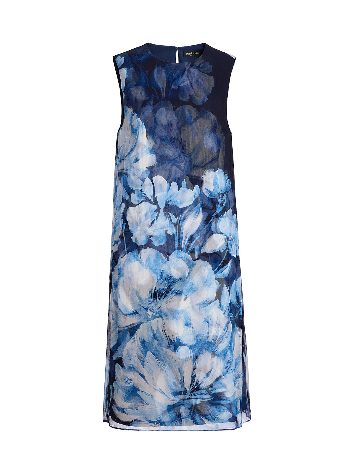 Double-Layer Artistic Print Sleeveless Dress