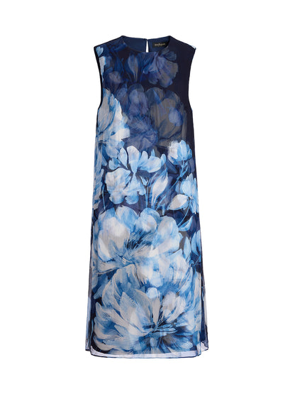 Double-Layer Artistic Print Sleeveless Dress