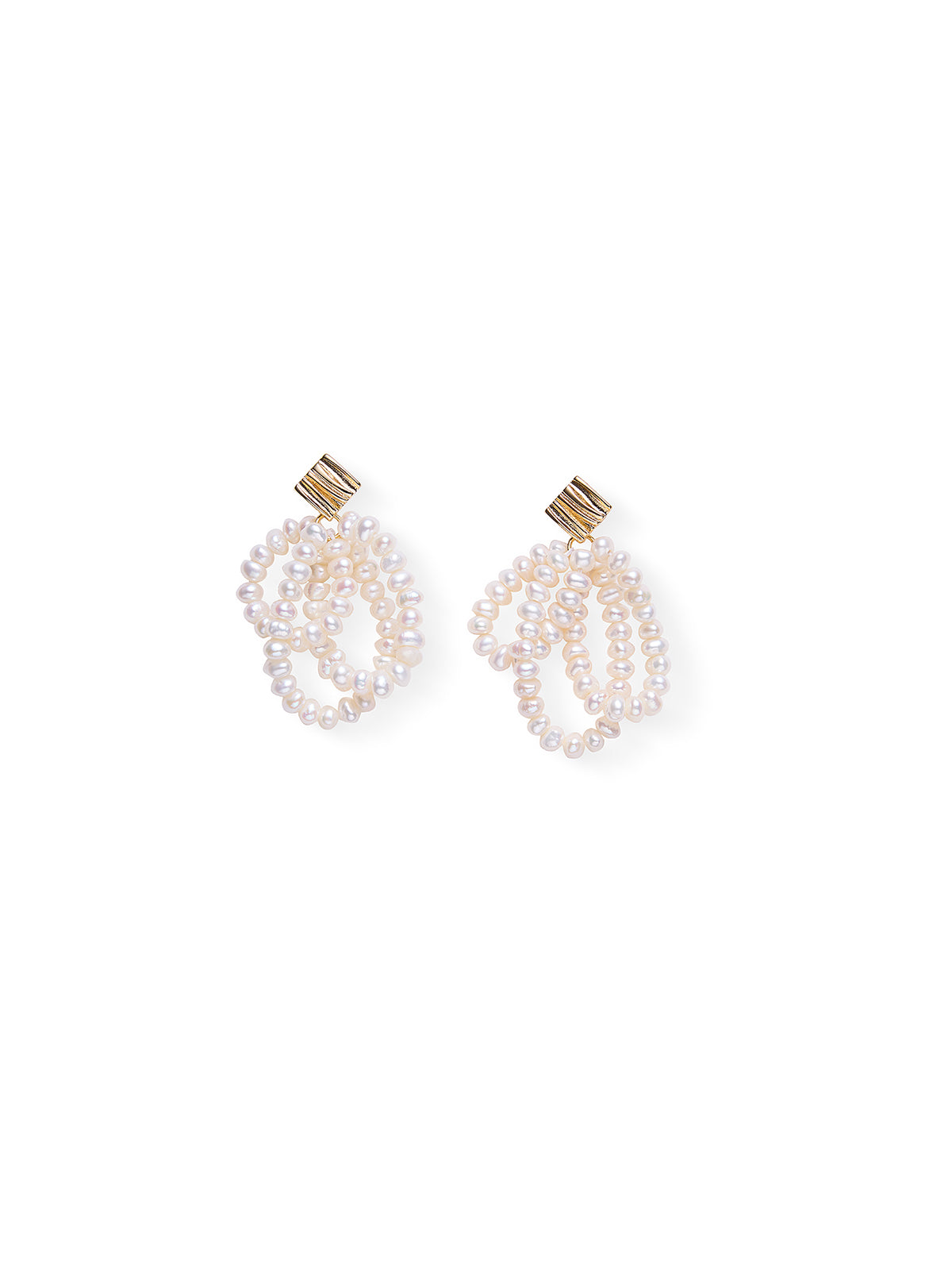 Baroque Pearl Woven Vintage Earrings