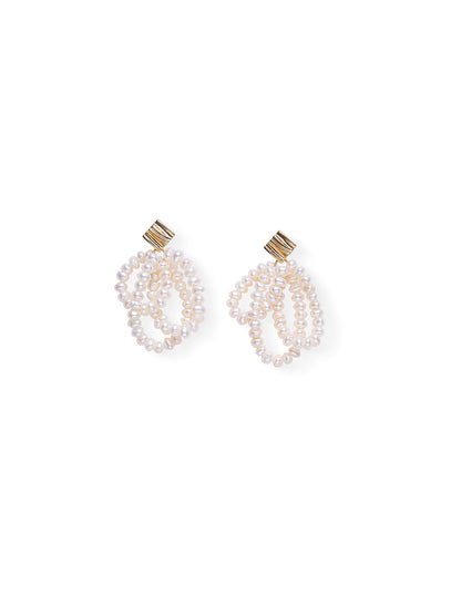 Baroque Pearl Woven Vintage Earrings