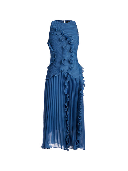 Ruffled Pleated Maxi Dress
