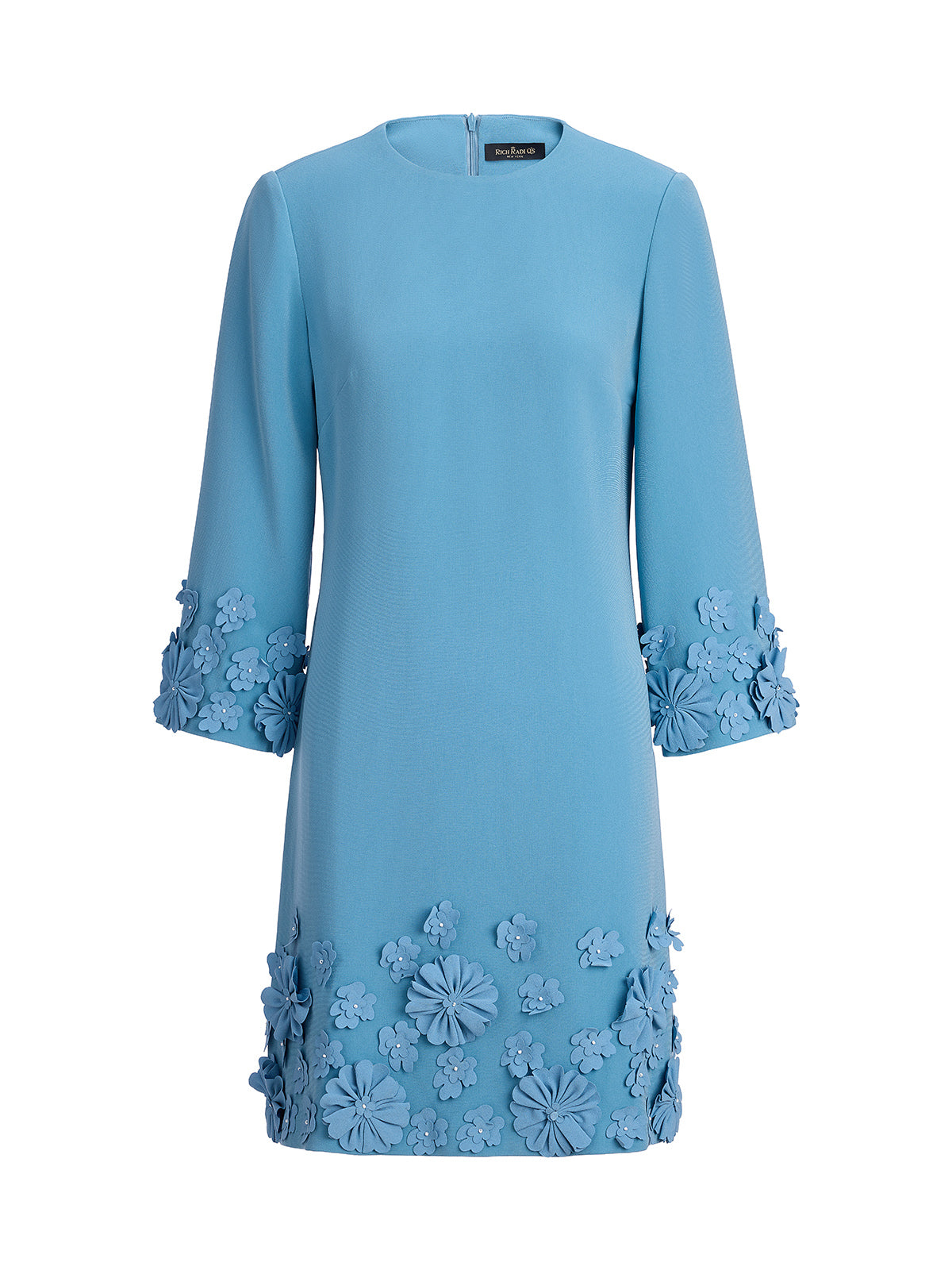 3D Floral Embellished Shift Dress