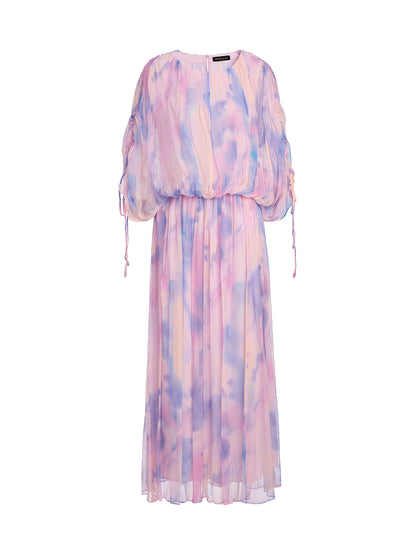 Silk Batwing Sleeve Waist-Defined Top & Skirt Set