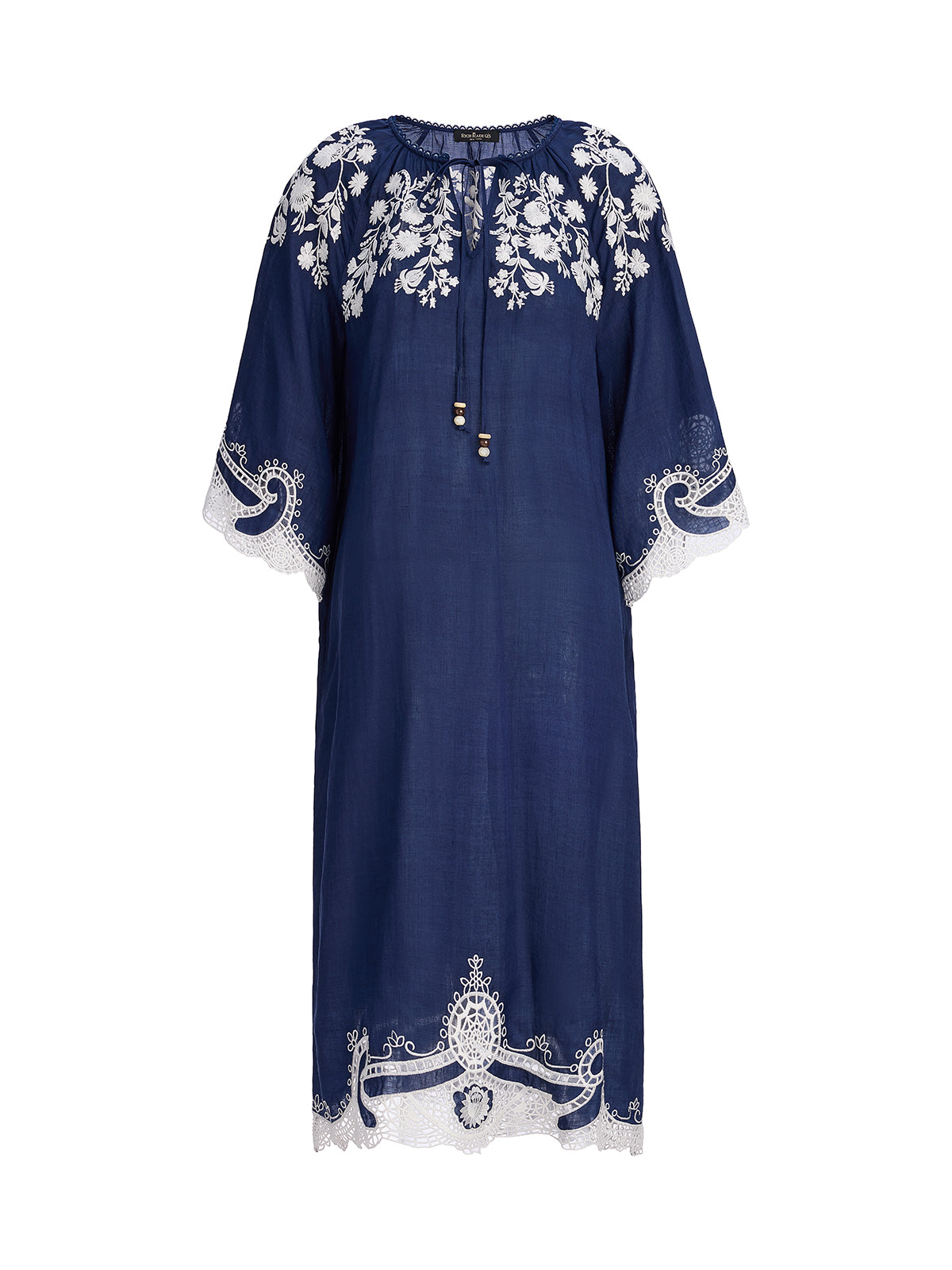 Ramie Floral Embroidered Cutwork Dress