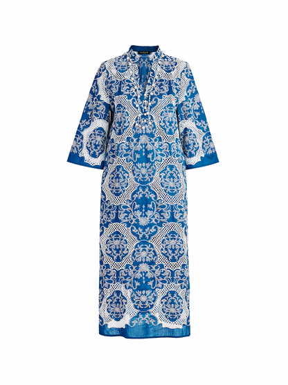 Cutwork Embroidered Beaded Straight Dress