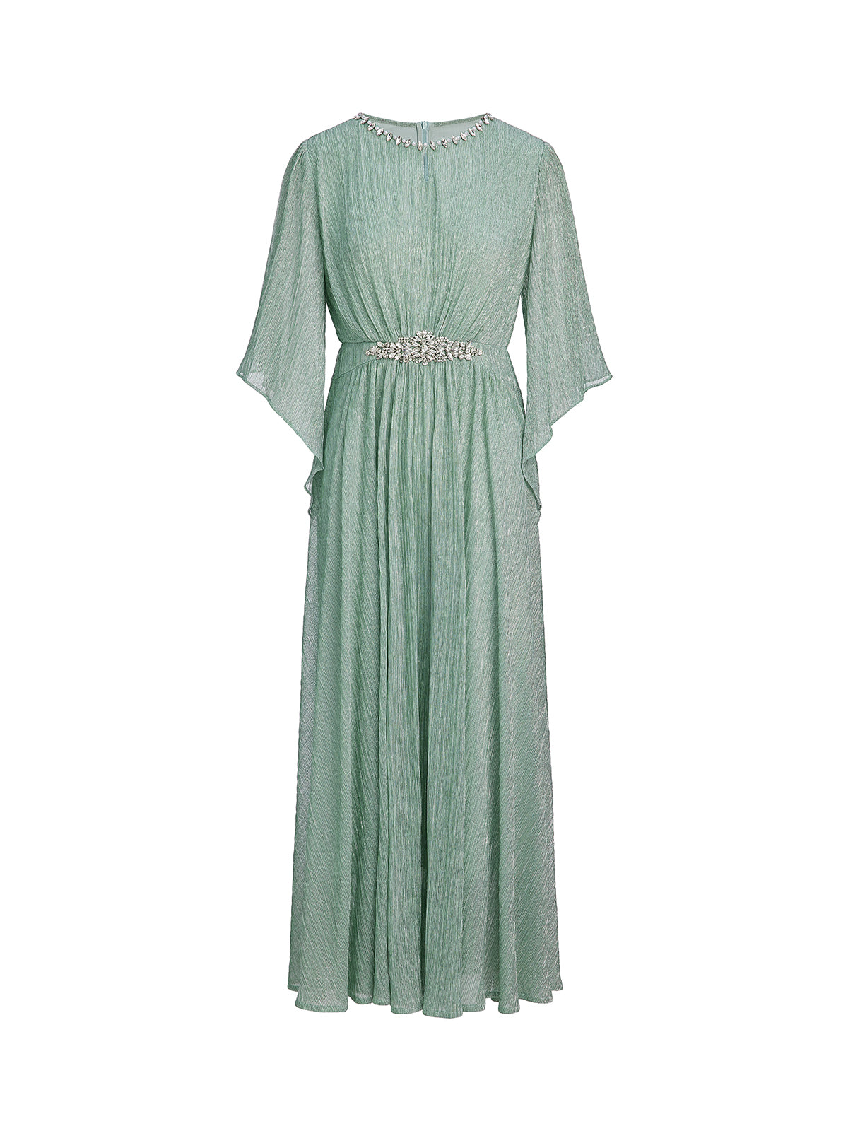 Metallic Pleated Tulle Layered Dress