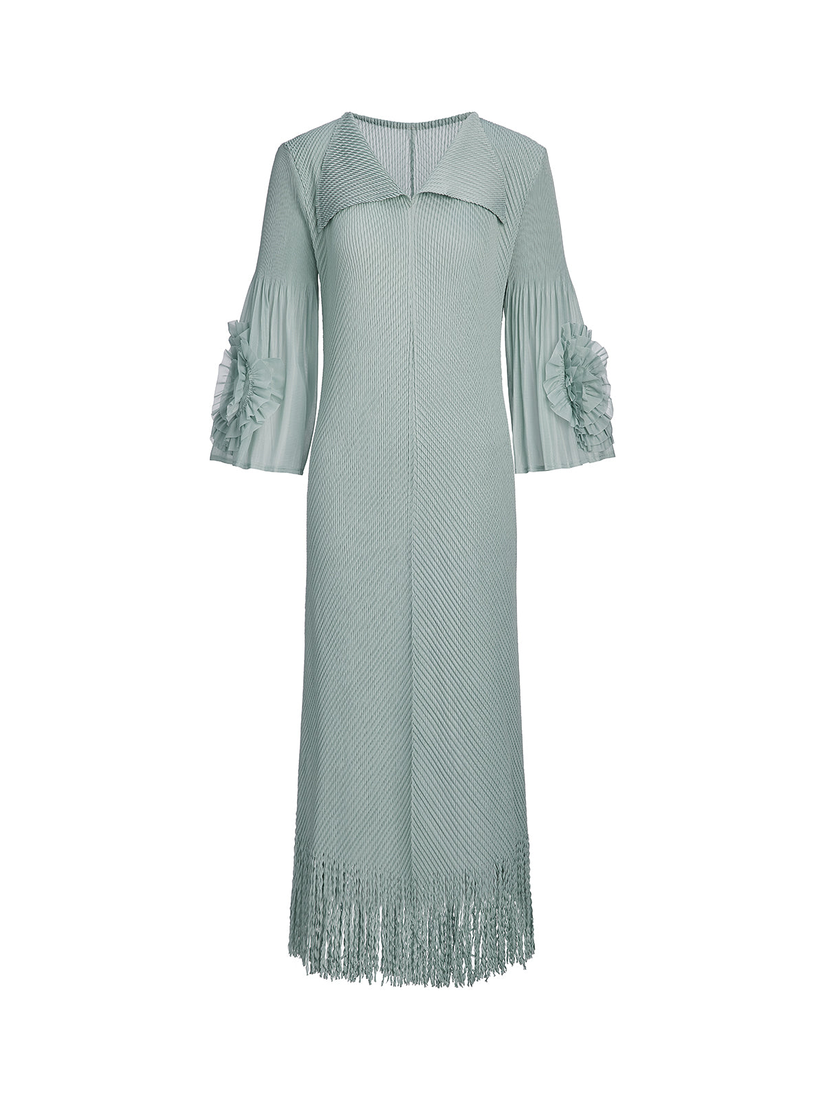 Pleated Diagonal Texture French Dress