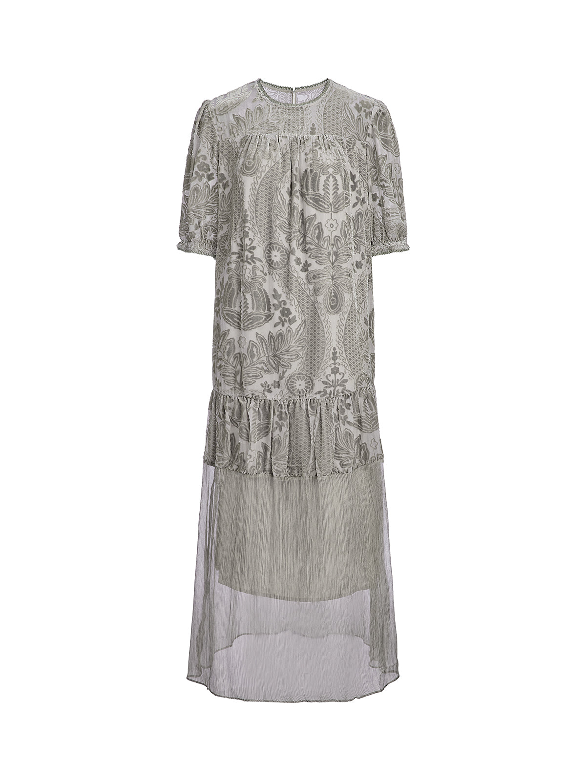 Silk Velvet Burnout Paisley Dress