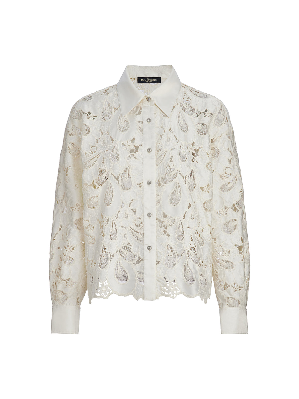Eyelet Lace Rhinestone Shirt