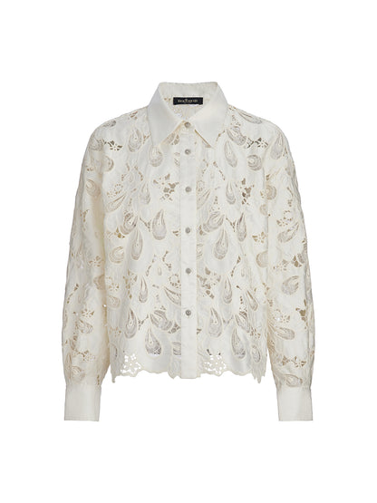 Eyelet Lace Rhinestone Shirt