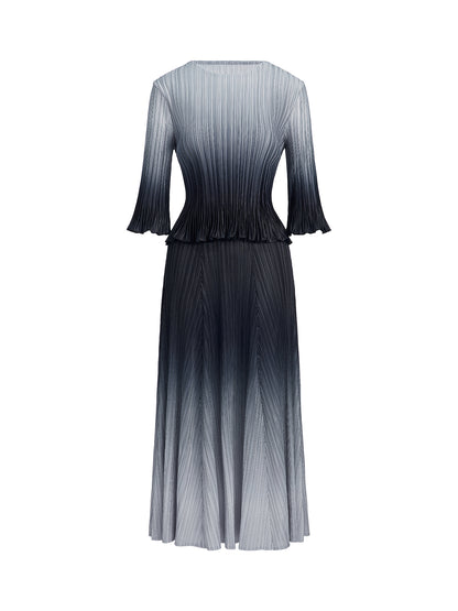 Pleated High-Waisted Gradient Set